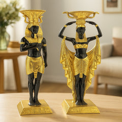 Egyptian King and Queen Candle Holder showpiece