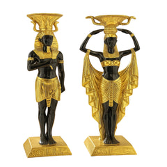 Egyptian King and Queen Candle Holder showpiece
