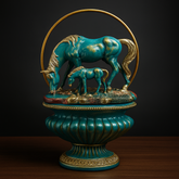 Blue Horse with Baby decor showpiece