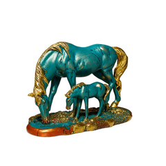 Blue Horse with Baby decor showpiece