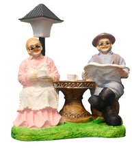 Elderly Couple Garden Tea Showpiece