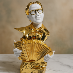 Accordion Musician Bust Showpiece