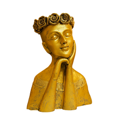 Golden Abstract Woman Bust Vase showpiece