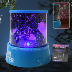 LED Projector Night Light Amazing Lamp, 3 Battery operated lamps, Rotation With the music Function, Master for Kids Bedroom Home Decoration Night Romantic Gift (Battery Not Included / 1 pc)