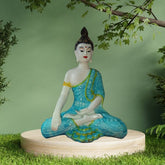 .Sitting Buddha Samadhu White for Home decor living room study room office marriage gift items