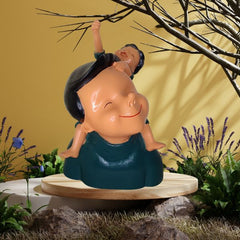 Father & son Carrying on Back decor showpiece