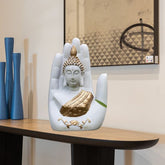 Polyresin Hand Palm Buddha Idol Showpiece