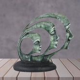 Handcrafted Lady Face Couple Statue