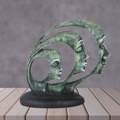Handcrafted Lady Face Couple Statue