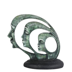 Handcrafted Lady Face Couple Statue