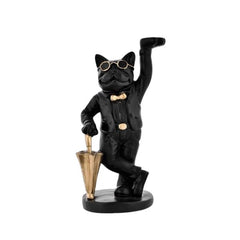 Black Bull Dog Sculpture Decor