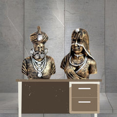 Rajasthani King Queen Couple Showpiece Set