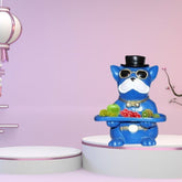 Cool Dog with Plate Home Decor Showpiece