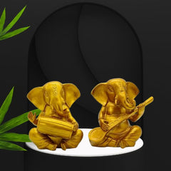 Golden Ganesha Musician Decor Showpiece Set