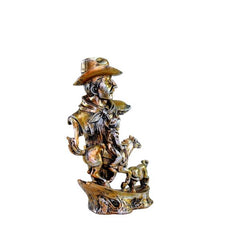 Resin Cowboys with Horse & Cow Decor Showpiece