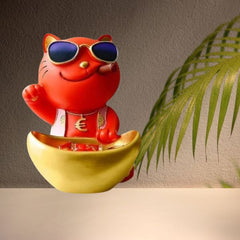 Modern Cat Storage Keyholder Statue