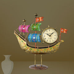 Ship-Themed Metal Table Clock | Ideal Corporate Gift
