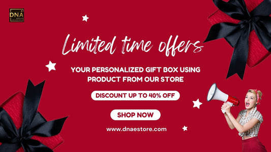 Create a personalized gift box with curated products from DNA eStore across multiple categories for thoughtful, unique gifting.