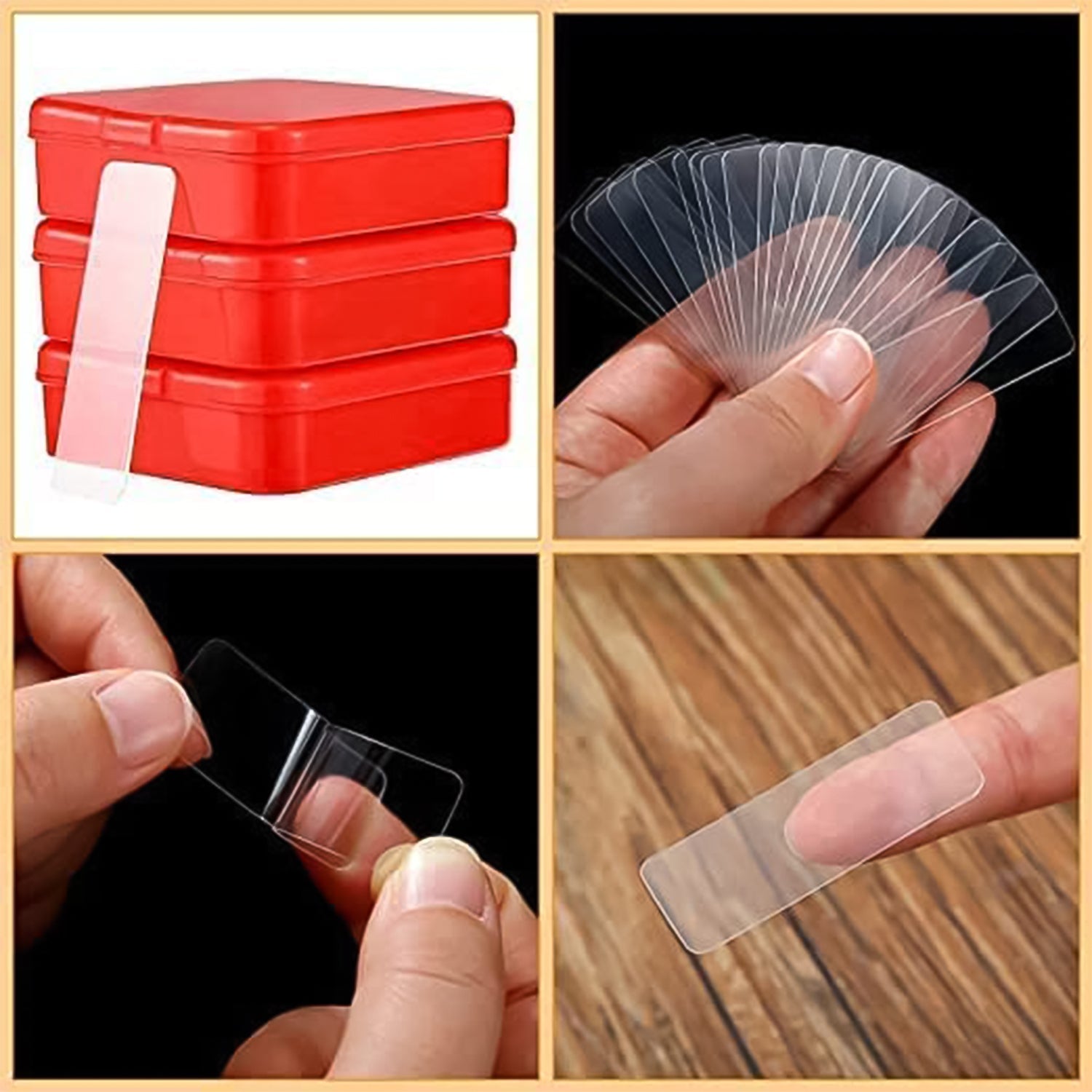 60-Piece (Approx) ? Double-Sided Transparent Adhesive Stickers