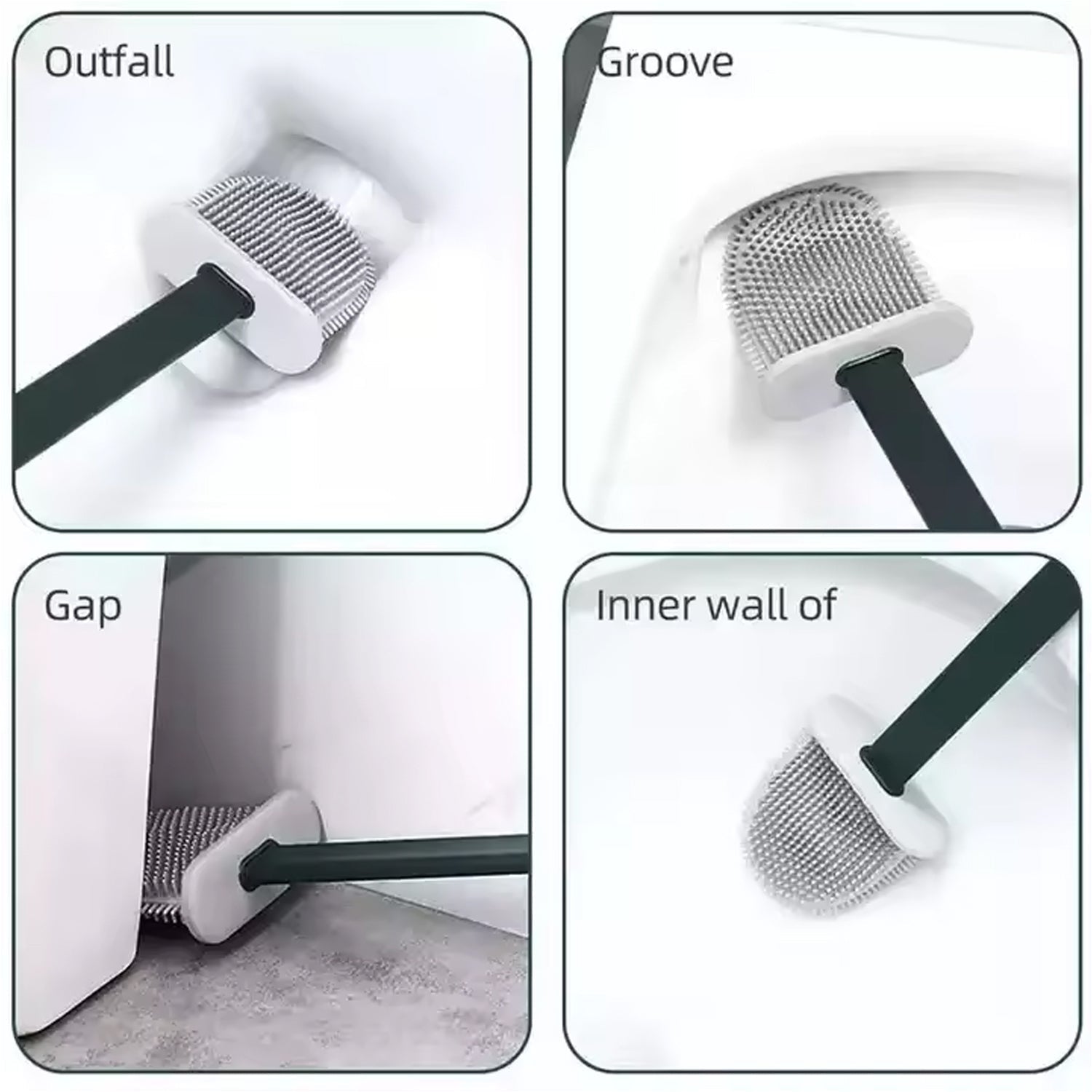 Portable Silicone Toilet Brush ? Wall-Mounted, Anti-Drip Cleaner with Non-Slip Handle