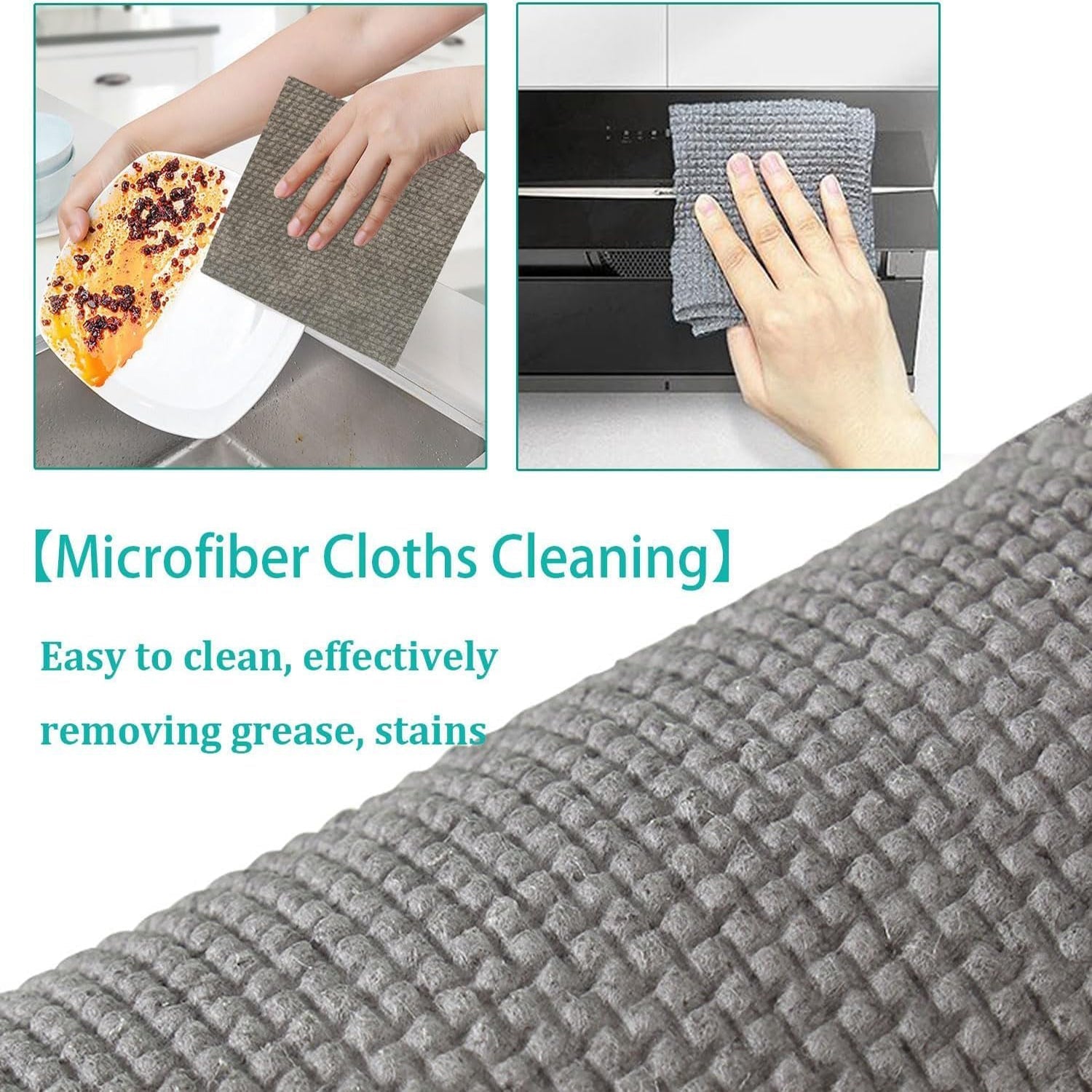 Durable Microfiber Kitchen Scrub Cloth ? Wear-Resistant & Multipurpose Cleaning Cloth (20×22cm, 1 Pc)
