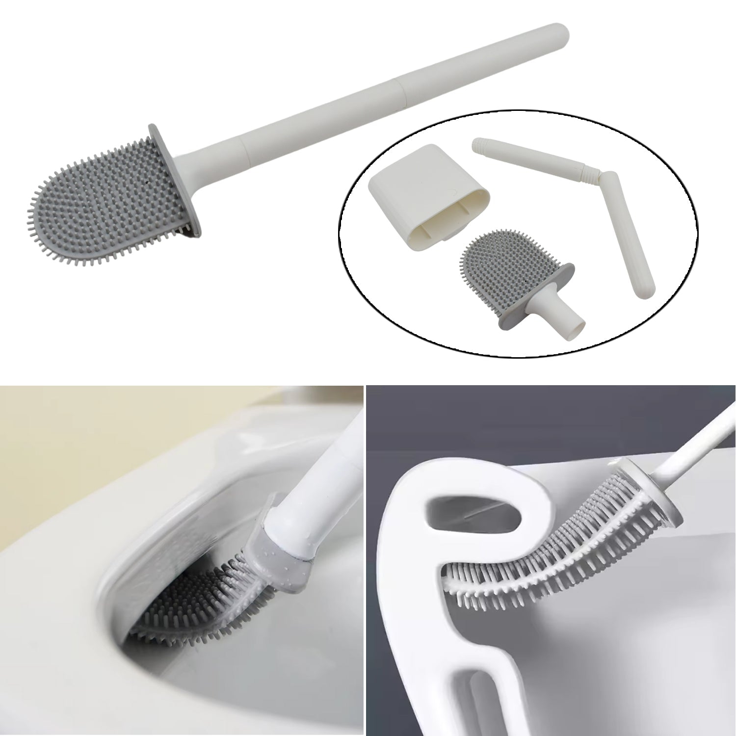 Portable Silicone Toilet Brush ? Wall-Mounted, Anti-Drip Cleaner with Non-Slip Handle