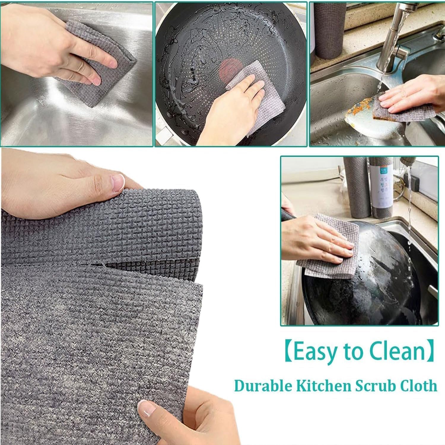 Durable Microfiber Kitchen Scrub Cloth ? Wear-Resistant & Multipurpose Cleaning Cloth (20×22cm, 1 Pc)