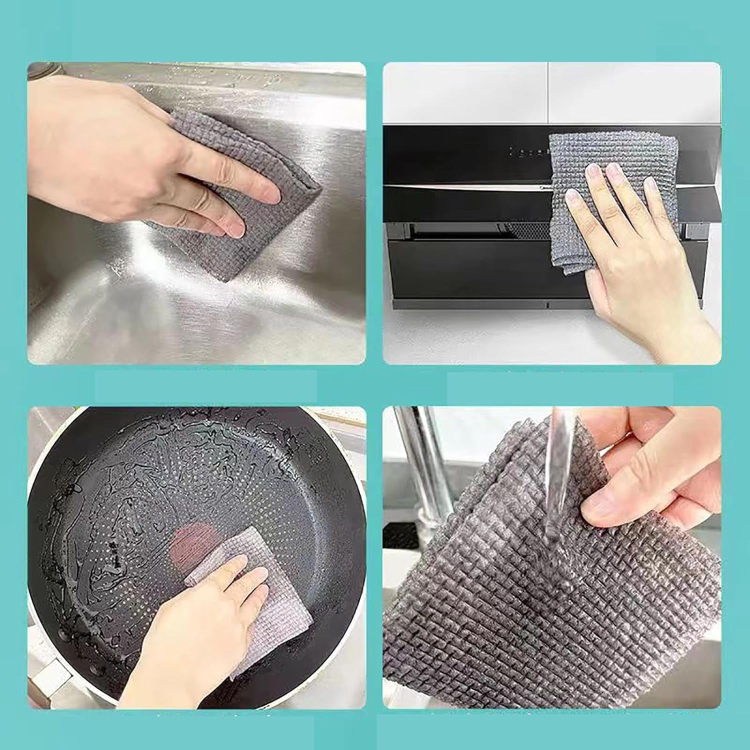 Durable Microfiber Kitchen Scrub Cloth ? Wear-Resistant & Multipurpose Cleaning Cloth (20×22cm, 1 Pc)
