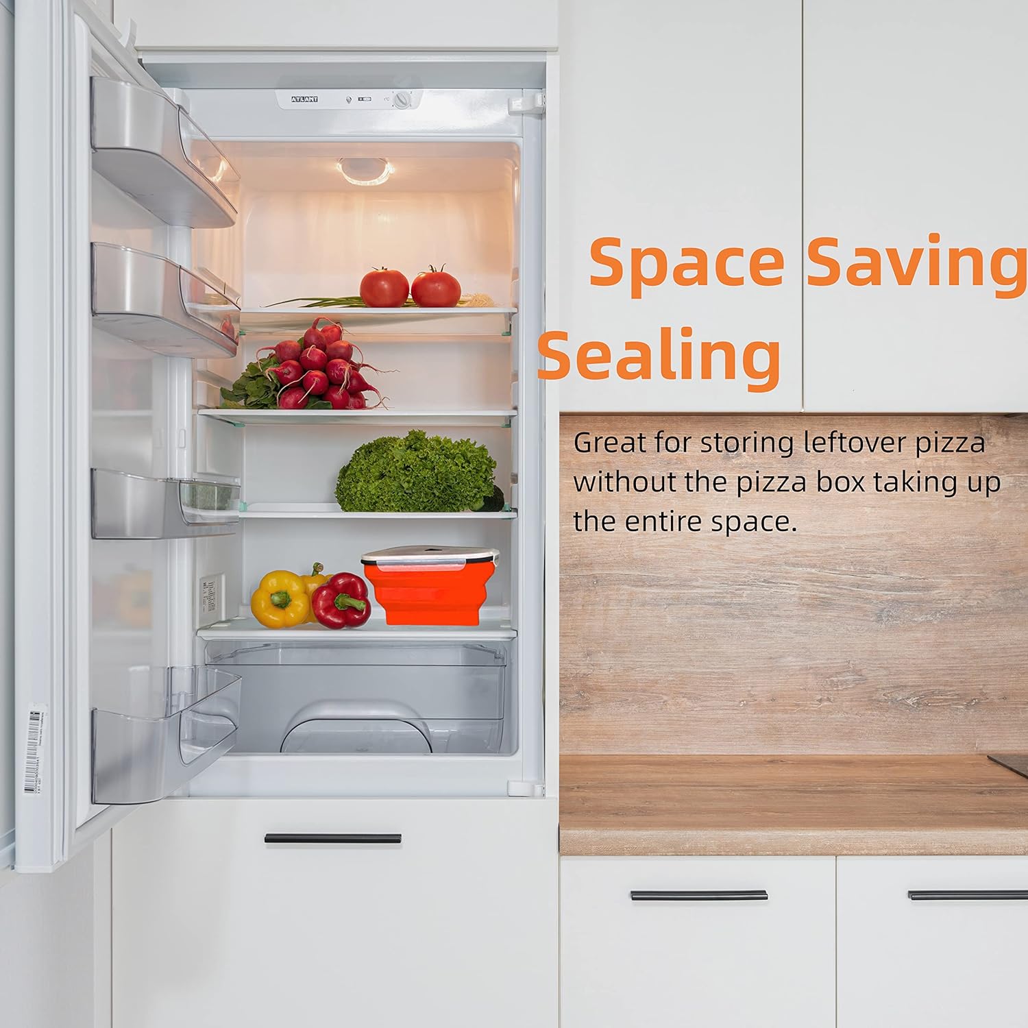 Reusable Expandable Pizza Storage Container with 5 Microwavable Trays ? Adjustable for Home & Outdoor Use