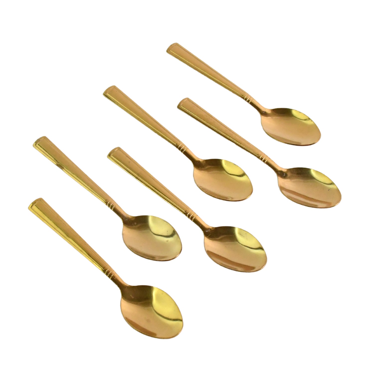 Premium Luxurious Stainless Steel Coated Spoons (6 Pcs Set / Golden)