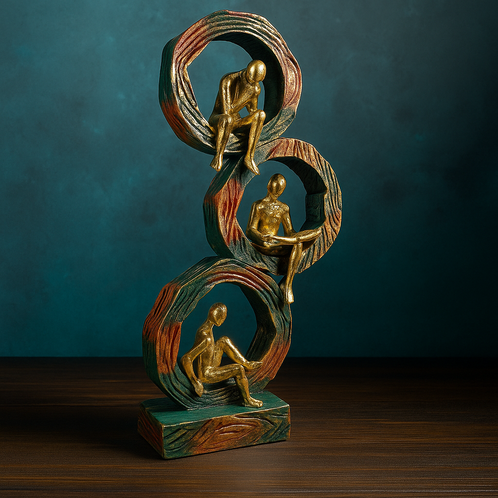 Golden Man in Ring Showpiece