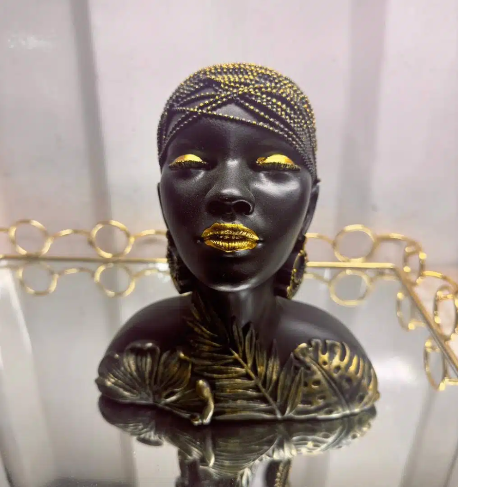African Woman Bust Statue Set