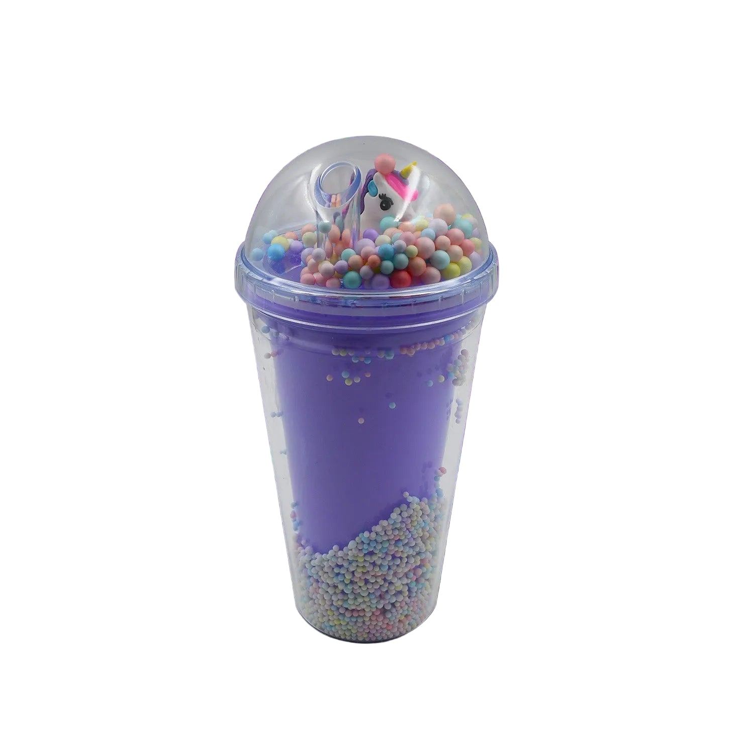 Design Printed Sipper Bottle With Toy, LED Glow Light, Double Wall Sipper Glass Water Bottle , Sipper Bottle With Straw For Girls And Kids for Boys and Girls School/Tuition/Gym (Pack of 1)