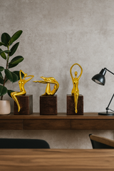 Golden Abstract Woman Figurines Set