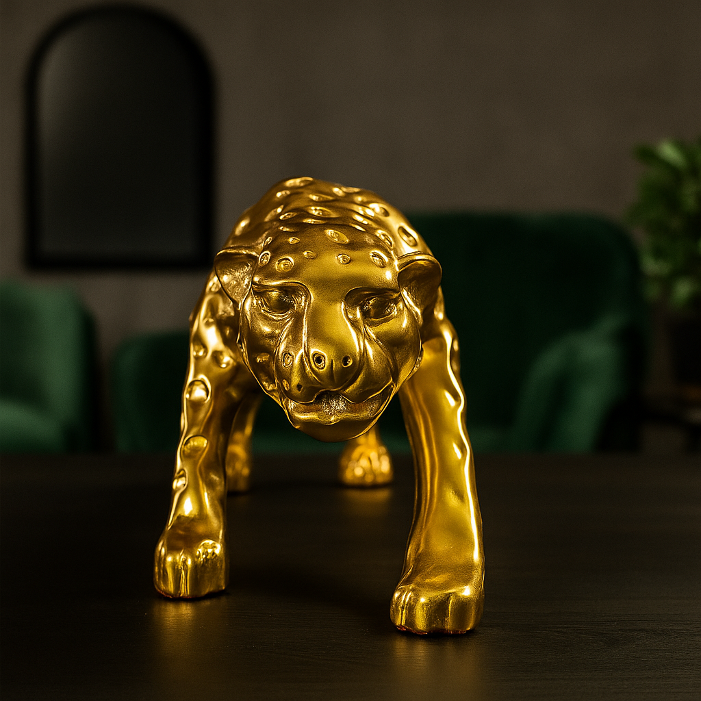 Golden Cheetah Statue