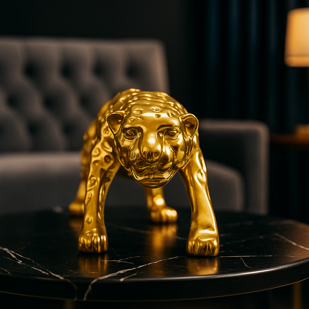 Golden Cheetah Statue