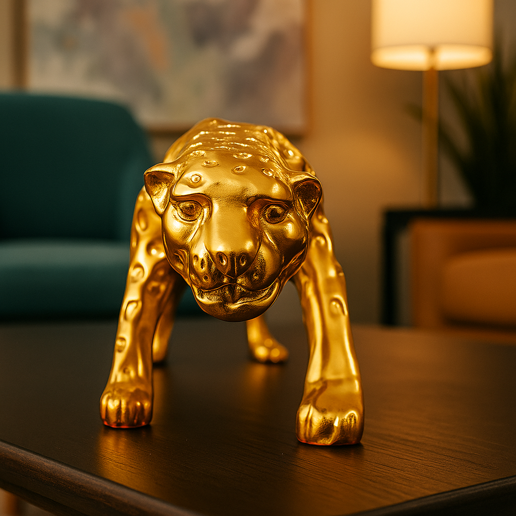 Golden Cheetah Statue