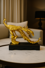 Elegant Golden Peacock Showpiece