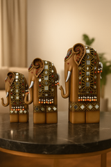 Decorative Elephant Family Statue
