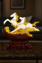 Twin Horse Statue Decor