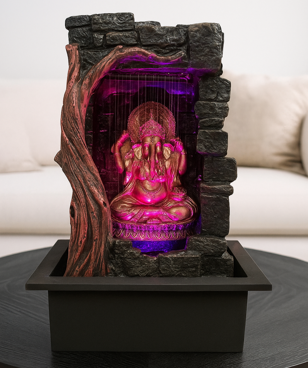 Ganesha LED Tabletop Fountain Showpiece