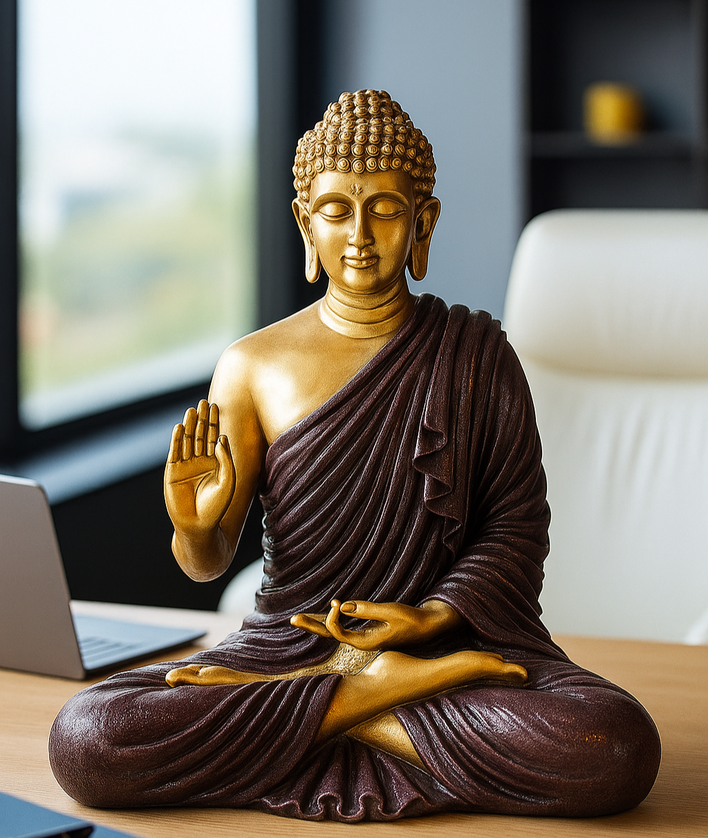 Maroon Buddha decor sculpture