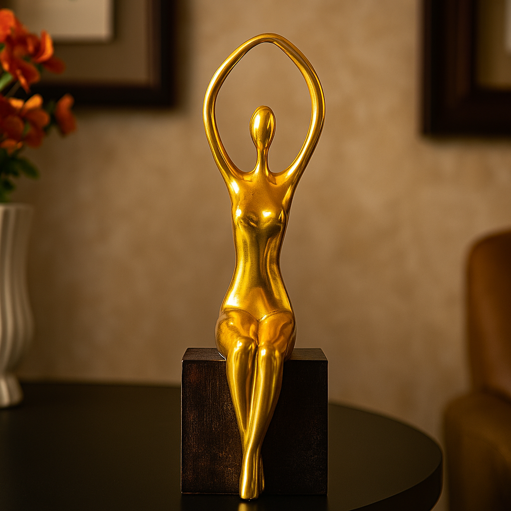 Golden Abstract Woman Figurines Set