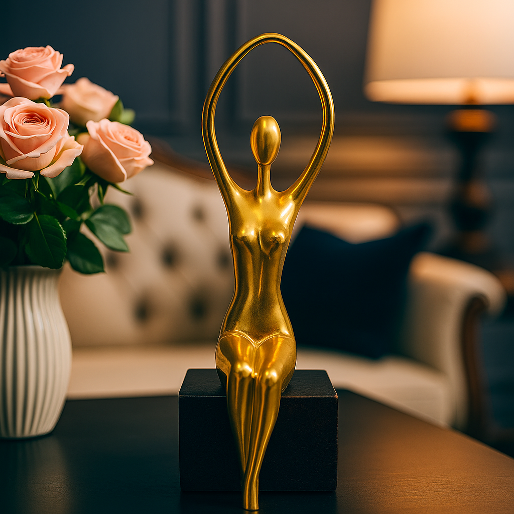 Golden Abstract Woman Figurines Set