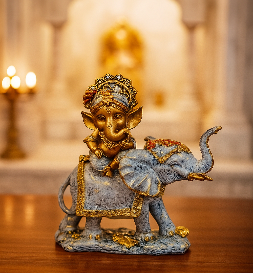 Ganesha on Elephant Statue