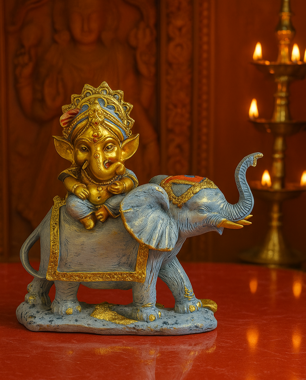 Ganesha on Elephant Statue