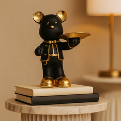 Luxury Black & Gold Butler  Showpiece Set