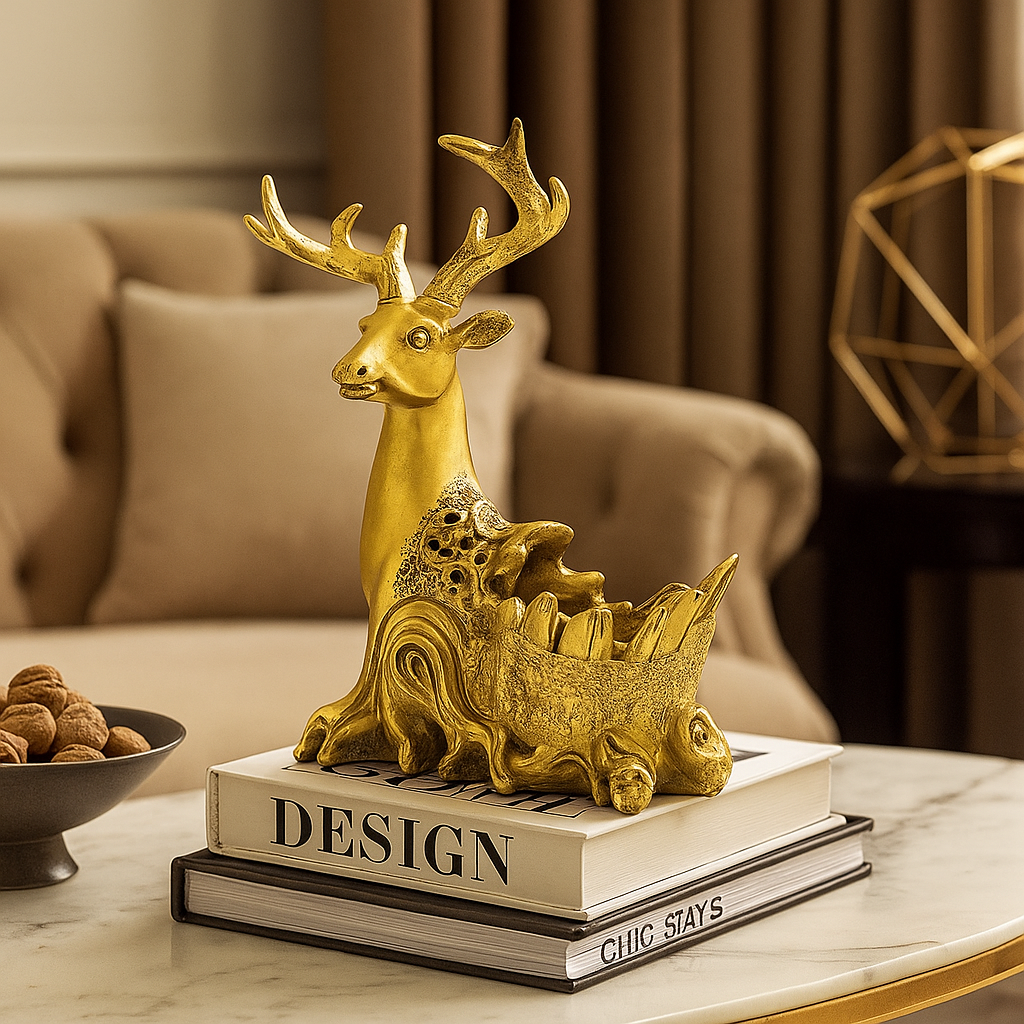 Deer Wine Bottle Holder Showpiece