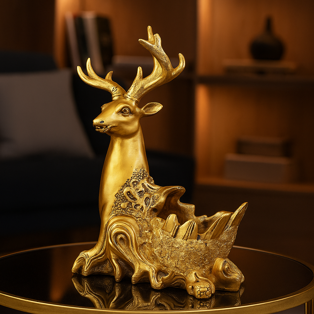 Deer Wine Bottle Holder Showpiece