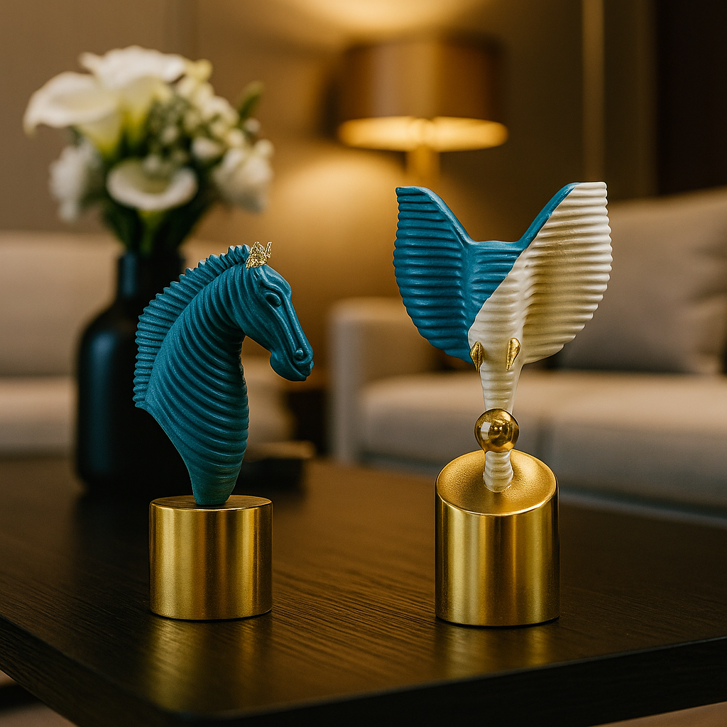 Modern Horse & Elephant Decor Showpiece Set